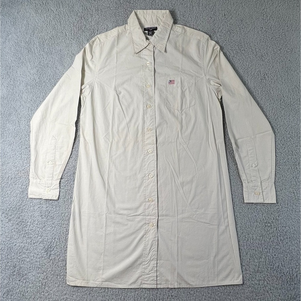 Polo Ralph Lauren Women's Cream Button-Front Shirt Dress